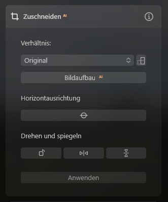 Zuschneiden in Luminar Neo (Skylum)